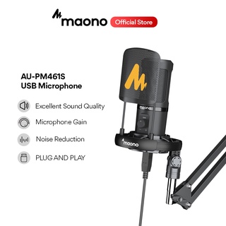 Maono AU-PM461S Microfone USB Cardióide Condensador Microfone Gravação PC Mic com Ganho de Mic, suporte Cantilever,microfone youtube