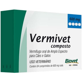 Vermivet Composto 600 Mg Cx 4 Cp - Vermifugo