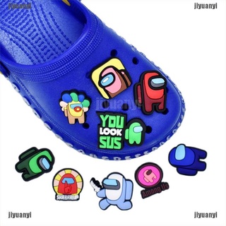 （jiyuanyi）10Pcs Among Us Crocs DIY Cartoon Shoes Charm for Crocs Slippers Random Style