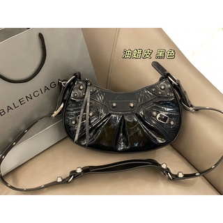 Balenciaga leather fashion new ladies motorcycle bag shoulder messenger bag casual bag