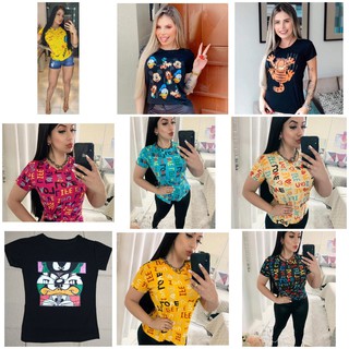 T-shirts feminina das blogueiras vários modelos