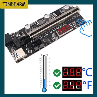 PCIE Riser 009S Plus Riser PCI E PCI Express X1 a X16 Dual 6Pin para placa gráfica GPU Mineração de Bitcoin com sensor de temperatura Aijiaerbabe