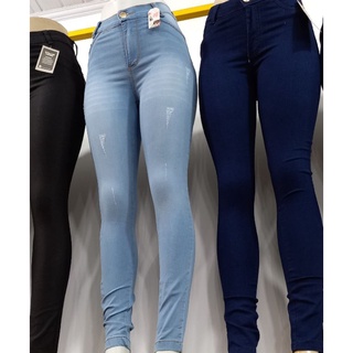 kit de 3 calcas femininas jeans com lycra e cintura alta (2)