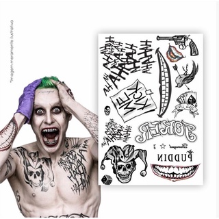 Tatuagem Temporária | Fantasia Cosplay | Joker (Reduzido) 1 Folha