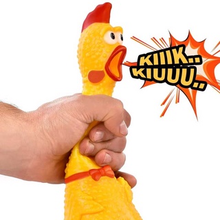 Frango galinha M 30 cm borracha p/ cachorro brinquedo mordedor atacado pet shop (3)