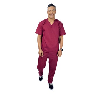 Conjunto Pijama Scrub Privativo Rose Carcelin, Ideal para médicos, enfermeiros, veterinários, recepcionista! BORDADO GRÁTIS