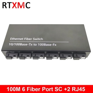 Fast Ethernet Switch Converter 20km Ethernet Fibra Óptica Media Converter Single Mode 2 Rj45 E 6 Porta De Fibra Sc 10 / 100 (1)