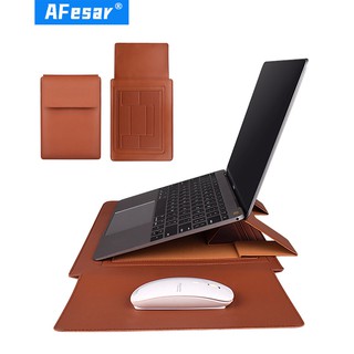 Bolsa Multifuncional Para Laptop / Luva De Couro Pu / Bolsa Para Macbook Air 11 / 12 13.3 15.4 Polegadas
