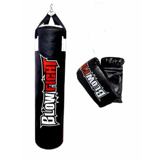 Saco De Pancada 90 Cm Profissional + Luva Bate Saco - Boxe Blow Fight Pro (1)