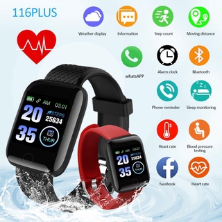 116 PLUS Smart Watch Fitness Tracker Bluetooth Color Screen Watch Wristband Blood Pressure Heart Rate Smart Watch Band