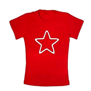 Camiseta Gi aventureira vermelha estrela 100% algodão