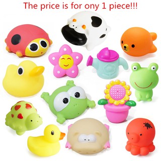 Animais De Natação Brinquedos De Água Colorido Pato De Borracha Flutuante Squeeze Som Squeaky Toy Banho Para O Bebê