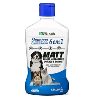 Shampoo e Condiconador 6 em 1 Anti Pulgas Carrapatos Piolho e Sarna para cachorros e gatos 500ml ENVIO RAPIDO