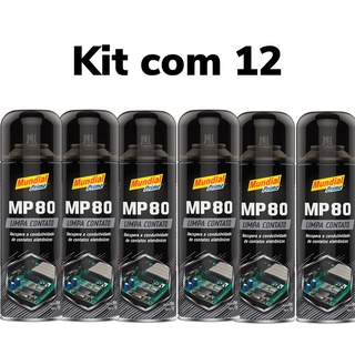 KIT com 12 Limpa Contato Spray 300ml Mundial Prime Eletronicos