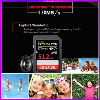 Cartão Memoria Sandisk Extreme Pro 512gb 95mb / S Sdhc Cartão Sd 64gb 128gb 256gb 170mb / S Sdxc C10 U3 V30 Uhs-I 4k Cartão De Memória Flash Para A Câmera (4)