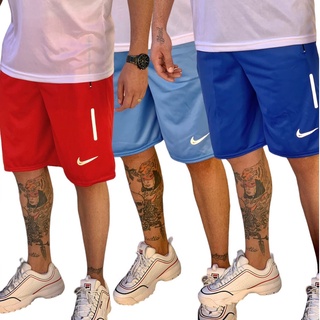 Bermuda Shorts Nike Flanelada Estilosa Casual Corta Vento Refletivo Swag Jogger Bolso Com - Ziper Promoção!