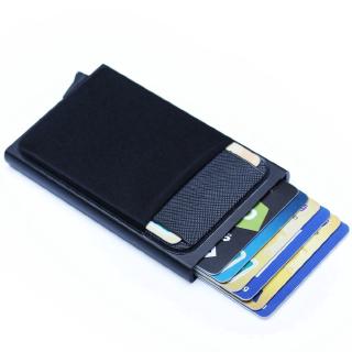 Carteira com Bloqueio RFID Masculina para Cartão de Crédito Bolso Pequeno Moedas em Alumínio (2)
