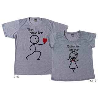Kit Camiseta Para Casal Namorados Combinando Par Inseparavel C110