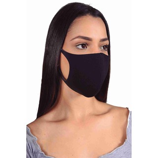 Máscara Tecido Neoprene Lavável Estilo Ninja Proteção Reutilizável Resistente Preto Lisa Entrega Rápida Qualidade Top