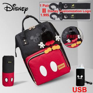 Disney Mickey USB Saco de Fraldas Carrinho Múmia Mochila Sacos de Cuidados com o Bebê Grande Saco de Fraldas (4)