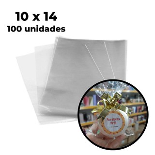 Saco Transparente para Presente 10x14 com 100un - Boop - Celofane - Poli - Incolor