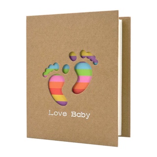 Photo Album 6x4 Baby FootPrint Books Family Memory Albums Holds 100 Pockets