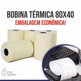Bobina Térmica 80x40 Amarela - embalagem econômica com 5 unidades - promoção e economia para seu negócio!