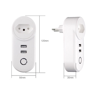 CasaQool Tomada Wifi Inteligente Smart 16A Dois USB APP Automação Residencial Tuya Amazon Smart life (2)