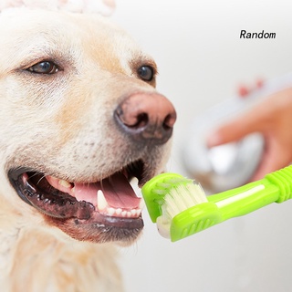 Escova De Dentes Para Animais De Estimação Três Lados Multi-Ângulo/De Plástico Com Cerdas Macias Cuidado Oral (4)