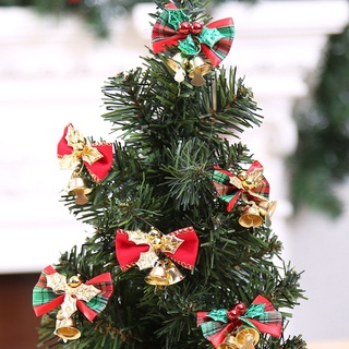 Handmade Bowknots Natal Arcos Com Sinos Árvore De Natal Decorações Do Partido Bow Tie Presente Diy