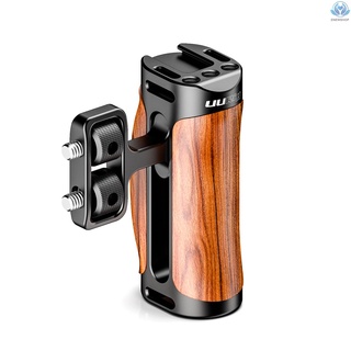 【enew】UURig Wooden Camera Cage Grip Handle with Cold Shoe 1/4 Mounting Shoulder Strap Hole