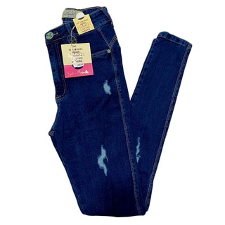 Calça Jeans Sal e Pimenta Escura Destroyed Skinny Premium