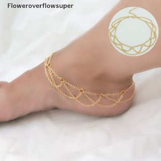 FSBR New Design Gold Plated Anklet for Women Simple Ankle Bracelet Chain Foot Jewelry .