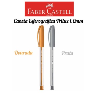 Caneta Esferográfica Trilux Dourada Ouro 1.0mm Faber Castell