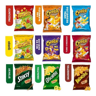 30 pacotes de Salgadinho Sortidos Elma Chips Cheetos/Fandagos (1)