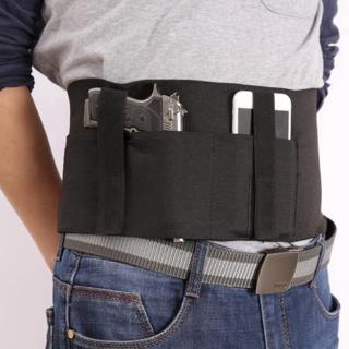 Outdoor Multifunction Tactical Elastic Belly Waistband Concealed Holster Carrier Invisible Girdle Cellphone Holder