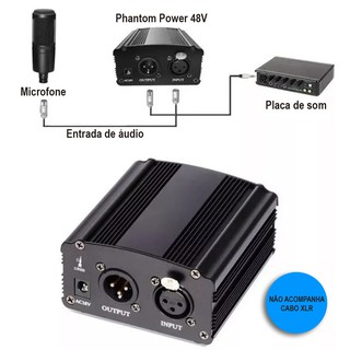 Phantom Power Fonte 48V Entrada XLR Microfone Condensador 220v GT957-2 Lorben (5)