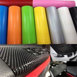 Optional Color 10x127cm 3D Texture Fiber Wrap Vinyl Decal Car Auto Sticker Sheet