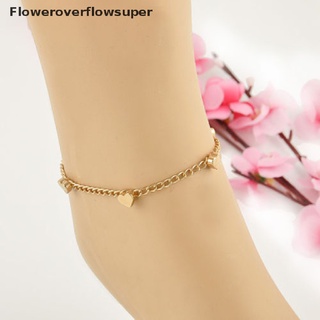 FSBR Sexy Gold Chain Anklet Heart Love Bracelet Barefoot Sandal Beach Foot Jewelry .