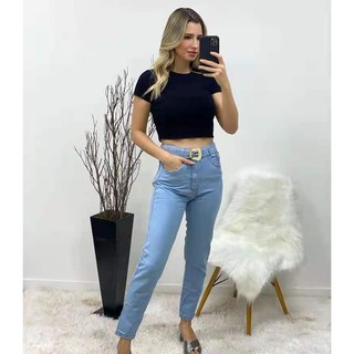 Calça MOM com cinto mom jeans cintura alta (2)