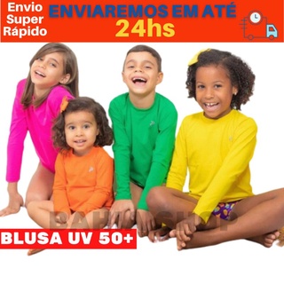 Blusa proteção solar Uv infantil Camisa UV infantil Proteção UV Blusa uv camiseta infantil