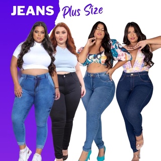 Calça Jeans Feminina Plus Size , Cintura Alta e Empina Bumbum 46 ao 54