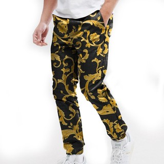 Calça Moletom Moletinho Versace Ornamento Gold Bruno Mars 24k Rap Trap Tumblr Tumblr Luxo Shark Hype Streetwear