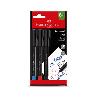 Caneta Fineliner - Faber-Castell - 3 Cores Supersoft Pen 1.0