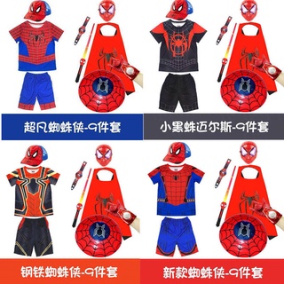 traje cosplay/Dia das Bruxas de Retorno Marvel de Spiderman roupas de Manga Curta t-Shirt Crianças Meninos Super Extrarário Desempenho COS