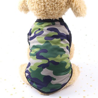 Sleeveless Top with Camouflage Print for Dog