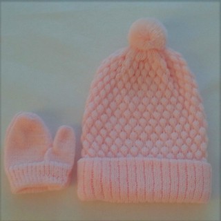 Conjunto de touca, gorro e luvas gorrinho protege as orelhas e as luvinhas protegem as mãos do bebê menino e menina em lã macia confortável e antialérgica ref. 6258