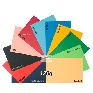 Papel Color Plus 120g - Colorido na Massa - A4 - 50 folhas