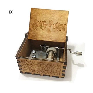Caixa De Música Em Madeira Harry Potter Com Manivela/Brinquedo Musical/Decoração De Mesa