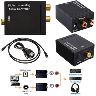 Sinal Toslink coaxial óptico digital para adaptador de conversor de áudio analógico RCA SV